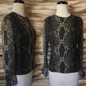 Dana Buchman Snakeskin Print Silk Blouse